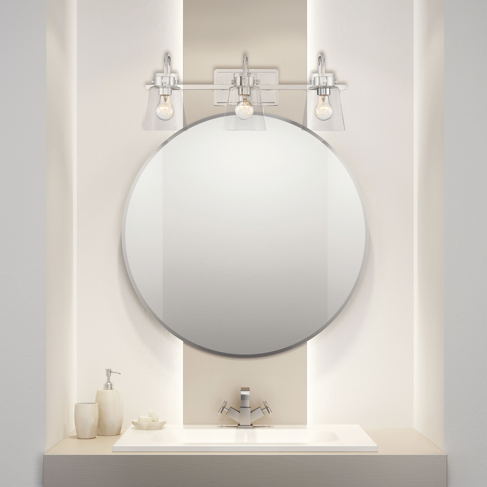 Inwood 3 Light 24 inch Chrome Bath Bar Wall Light